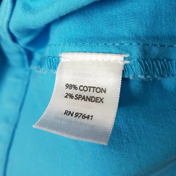 J. Jill Pants Capri Turquoise Blue 12 Slim Stretch Cotton Flat Front Crop 717228 - Picture 6 of 11